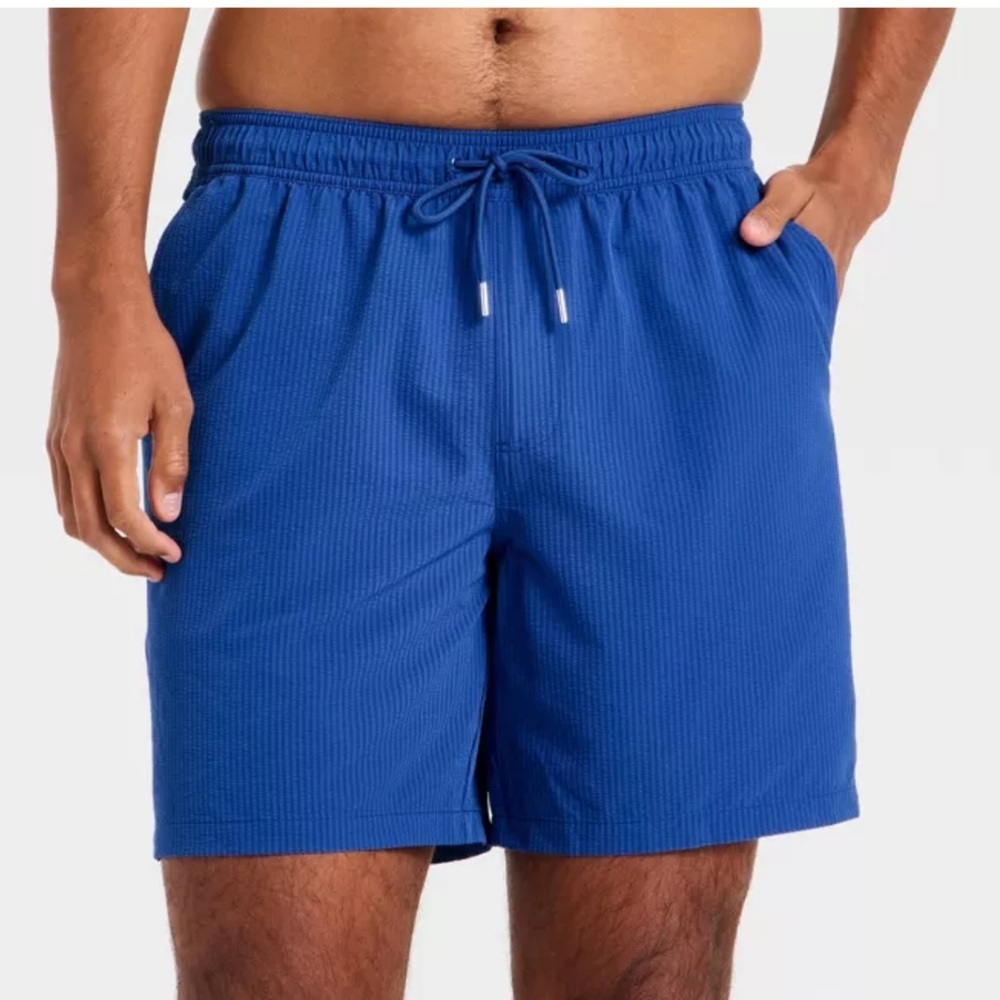 Men's Goodfellow & Co 7” Blue Trunks/ Swim Shorts NWT sz- Med